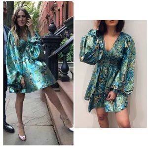 Stella McCartney Metallic Floral Print Dress